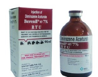 Berenil® Vet 7% RTU Injectable solution  of  mixed haemoprotozoal infections in livestock