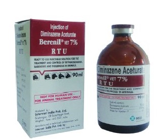 Berenil® Vet 7% RTU Injectable solution  of  mixed haemoprotozoal infections in livestock